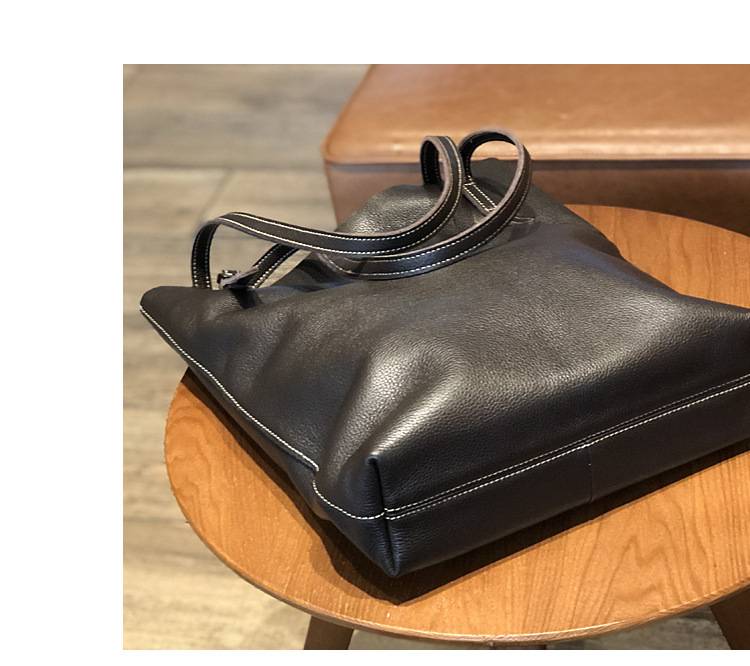 新款日韓手提包托特包 女生單肩包大包包 頭層牛皮水桶包 簡約大容量購物手袋子母包真皮包包推薦 真皮包包