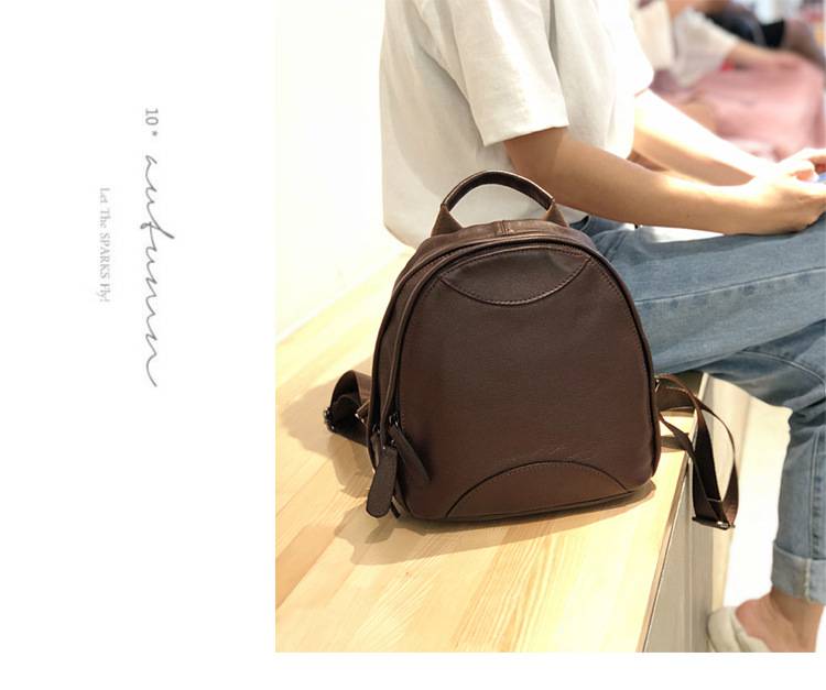 新款大小號後背包 真皮女包 頭層牛皮女士雙肩包 真皮時尚學生書包背包女包推薦 真皮包包