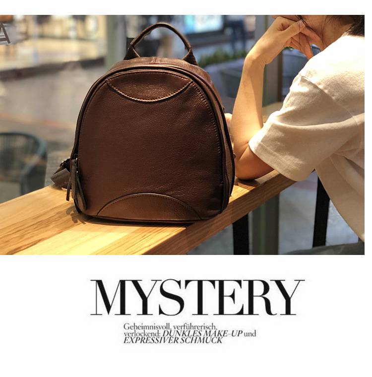 新款大小號後背包 真皮女包 頭層牛皮女士雙肩包 真皮時尚學生書包背包女包推薦 真皮包包