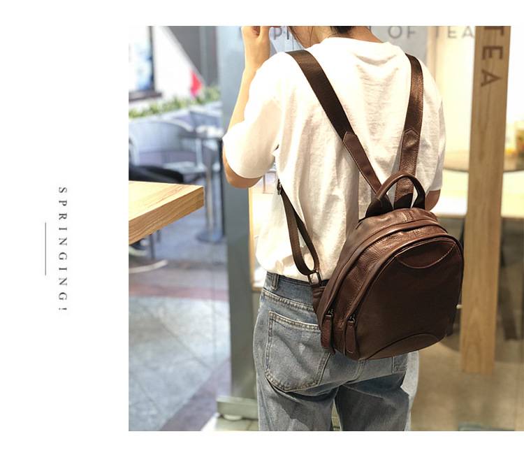 新款大小號後背包 真皮女包 頭層牛皮女士雙肩包 真皮時尚學生書包背包女包推薦 真皮包包