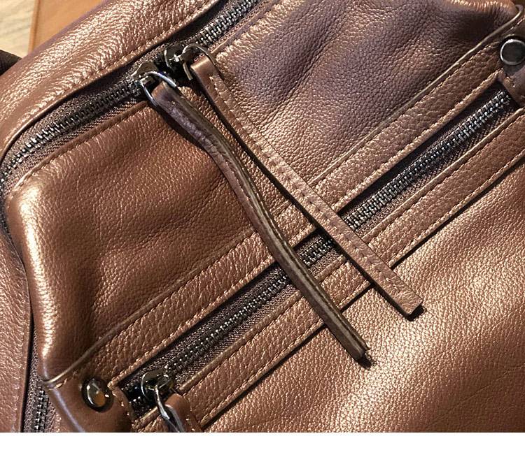 頭層牛皮真皮雙肩包 女生韓版大容量旅行背包 新款潮軟皮時尚後背包學生書包推薦 真皮包包