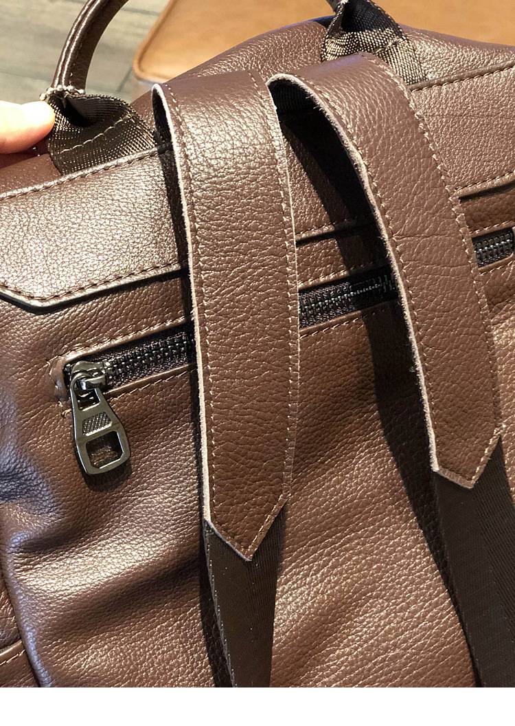 頭層牛皮真皮雙肩包 女生韓版大容量旅行背包 新款潮軟皮時尚後背包學生書包推薦 真皮包包