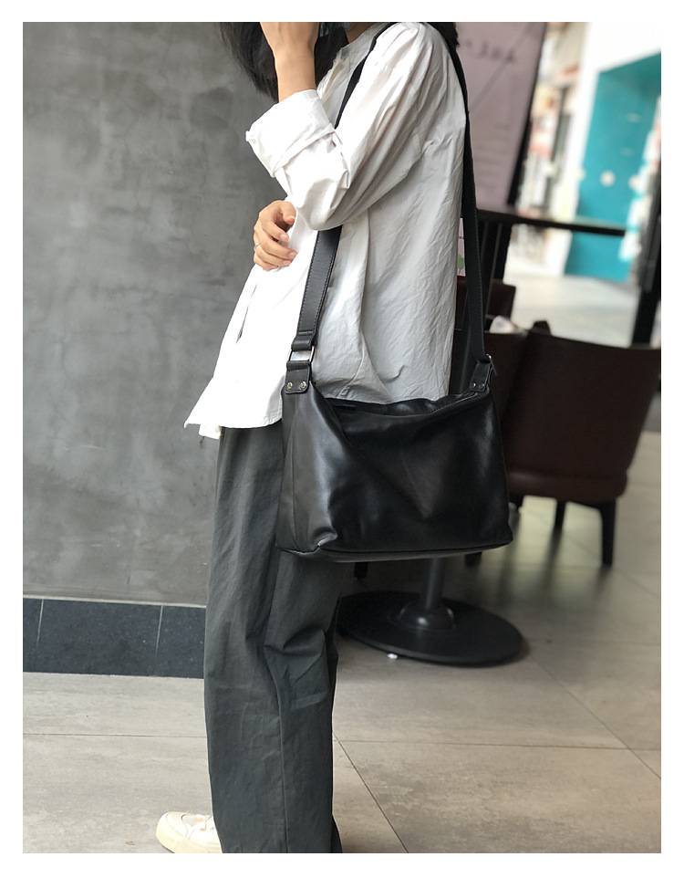 新款頭層牛皮包包 女生大容量單肩包 簡約真皮斜挎包旅行休閒托特包 大包包斜背包推薦 真皮包包