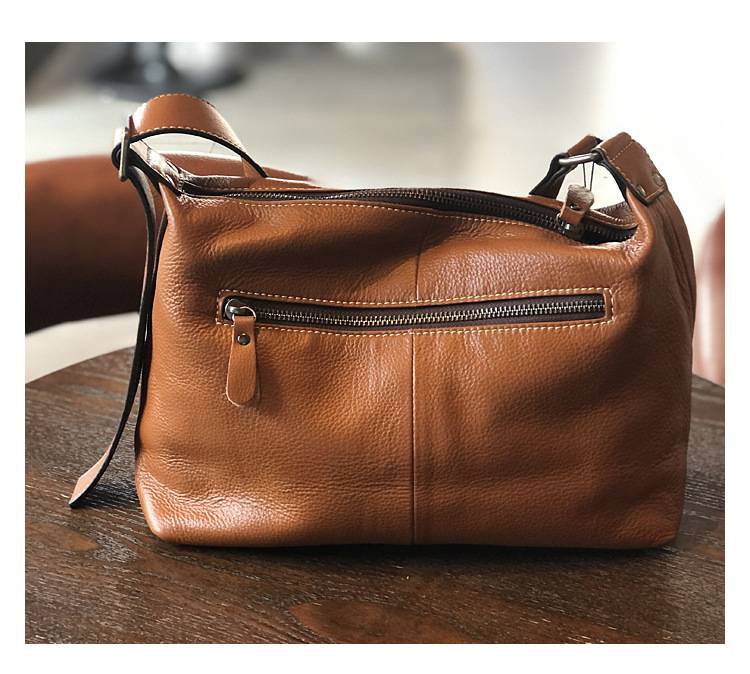 新款頭層牛皮包包 女生大容量單肩包 簡約真皮斜挎包旅行休閒托特包 大包包斜背包推薦 真皮包包