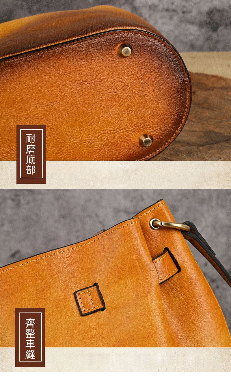 新款頭層牛皮手工擦色斜背包 植鞣皮多用途大容量女單肩包側背包 復古女生單肩背包推薦 真皮包包
