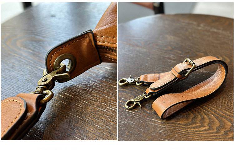 復古植鞣牛皮餃子包 真皮單肩斜挎包 簡約休閒款大容量斜背包 女生包包新款女包推薦 真皮包包