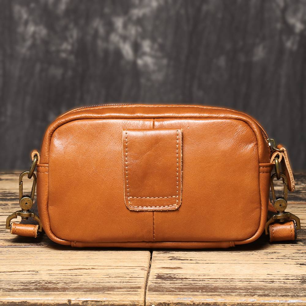 新款男式真皮單肩包 頭層牛皮斜挎包 多功能穿皮帶休閒手機包斜背包 復古肩背包推薦 真皮包包