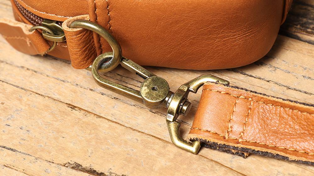 新款男式真皮單肩包 頭層牛皮斜挎包 多功能穿皮帶休閒手機包斜背包 復古肩背包推薦 真皮包包