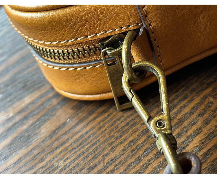 時尚真皮相機包女 新款小方包 頭層牛皮休閒單肩斜挎包 復古植鞣牛皮斜背包推薦 真皮包包