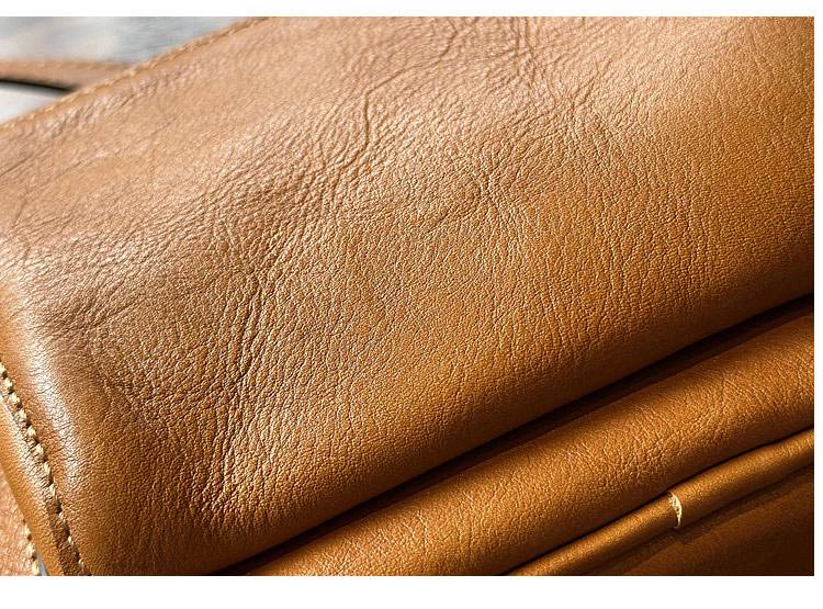 時尚真皮相機包女 新款小方包 頭層牛皮休閒單肩斜挎包 復古植鞣牛皮斜背包推薦 真皮包包