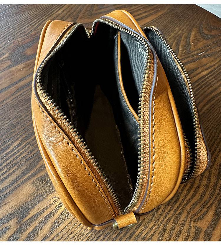 時尚真皮相機包女 新款小方包 頭層牛皮休閒單肩斜挎包 復古植鞣牛皮斜背包推薦 真皮包包