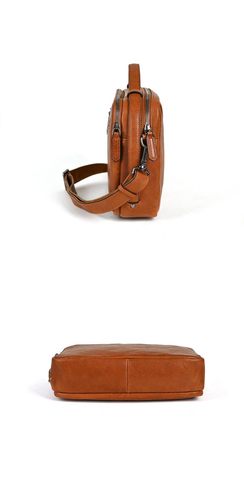 復古真皮男士斜挎包 戶外騎行簡約公事包 休閒時尚手提包斜背包 個性斜挎包新款男包推薦 真皮包包