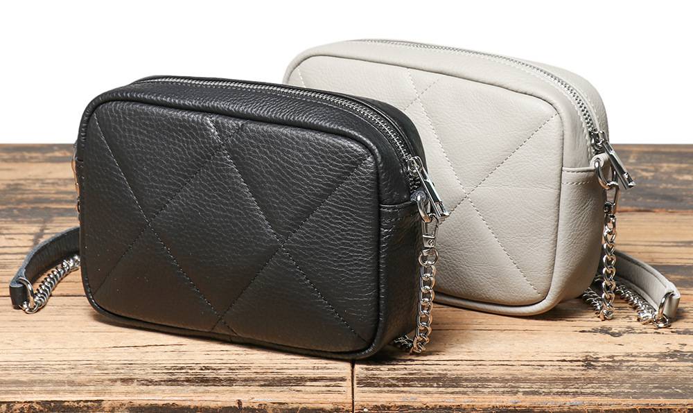 真皮新款菱格鏈條包 頭層牛皮小方包 女生真皮斜挎包 女式簡約休閒單肩包斜背包推薦 真皮包包