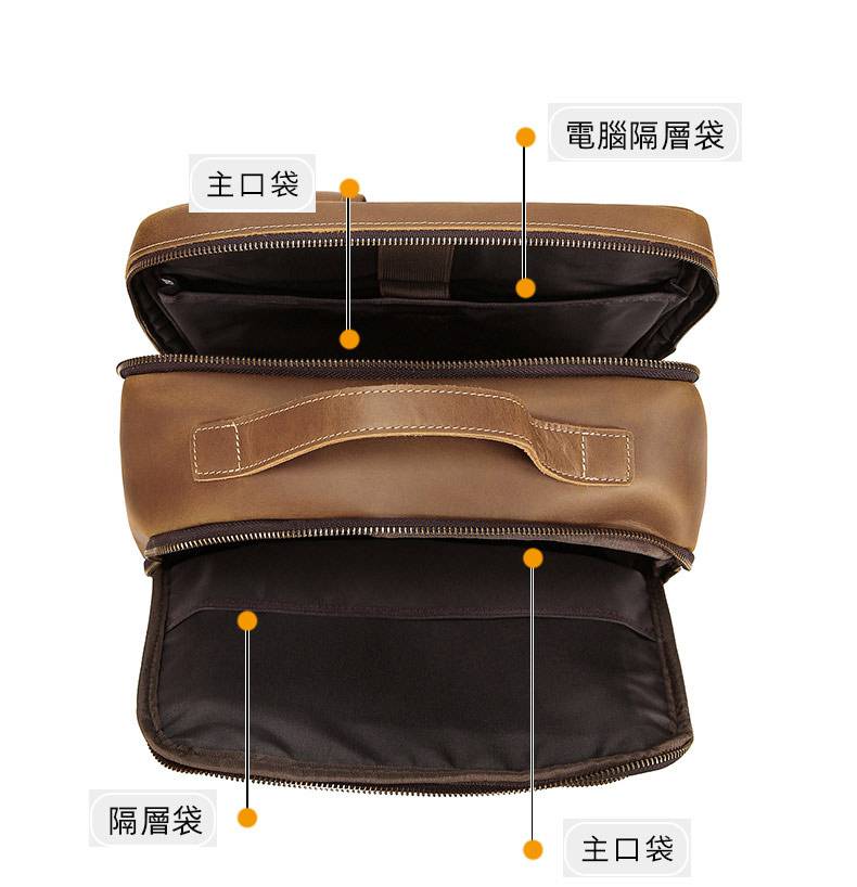 新款頭層牛皮後背包 瘋馬皮商務雙肩包 高檔真皮男士旅行背包 多功能休閒通勤包包旅行包推薦 真皮包包