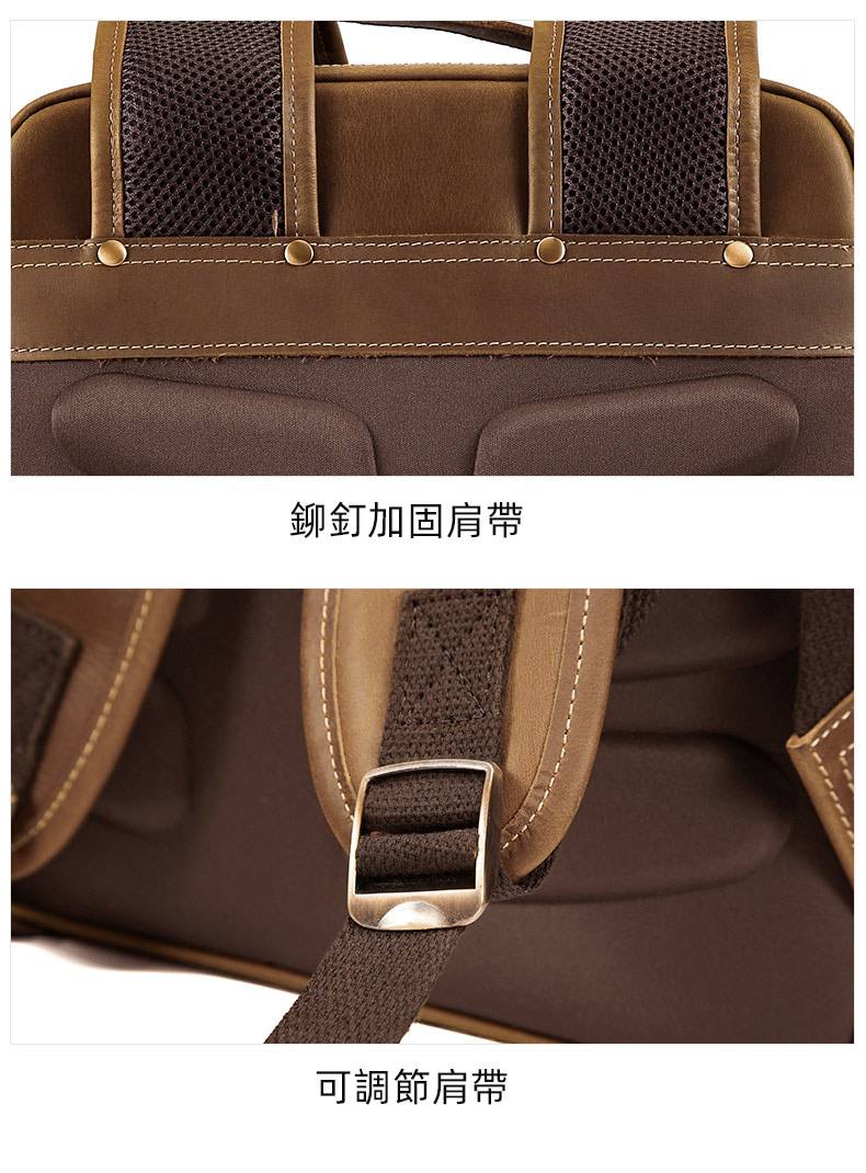 新款頭層牛皮後背包 瘋馬皮商務雙肩包 高檔真皮男士旅行背包 多功能休閒通勤包包旅行包推薦 真皮包包