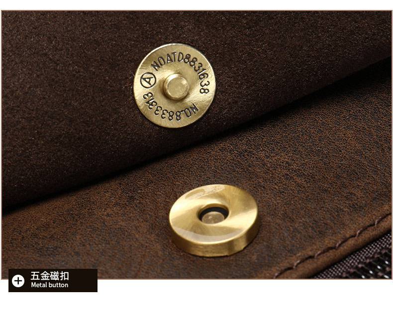 新款復古拉鏈單肩包 商務通勤頭層牛皮斜挎包 男款真皮包包 男士斜挎單肩包斜背包推薦 真皮包包