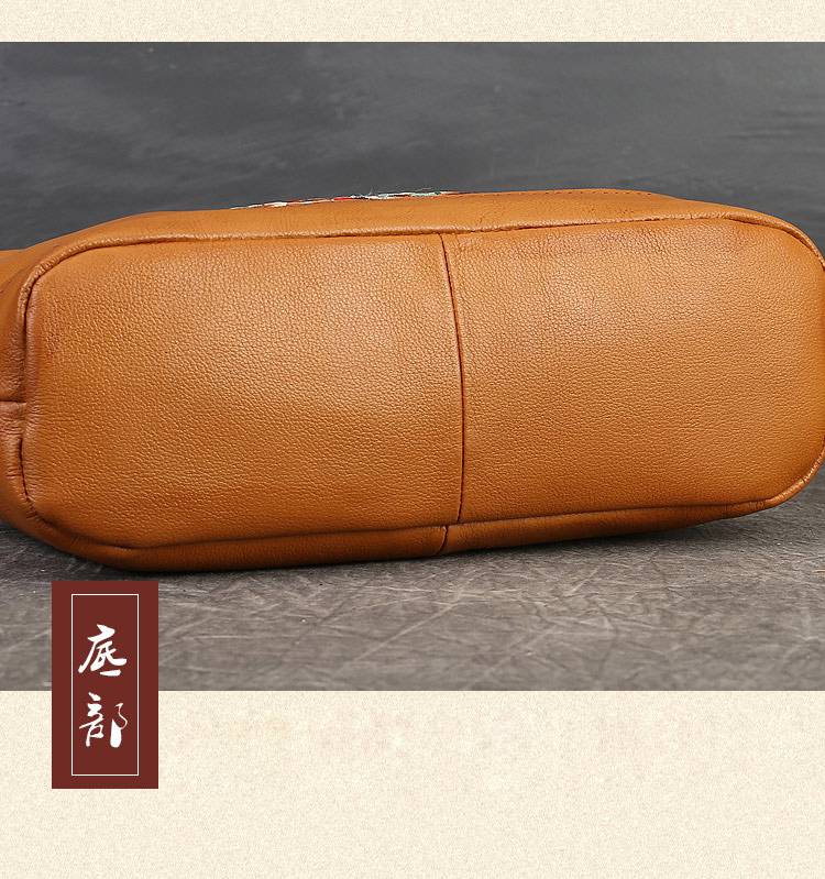 新款刺繡枕頭包 真皮斜背包女包側背包單肩背包 新款大容量復古民族風刺繡斜挎包推薦 真皮包包