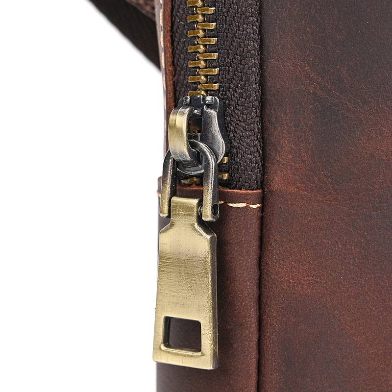 瘋馬皮斜背包 真皮休閑小方包 新款男士單肩背包斜跨包 簡約百搭手機包斜挎包推薦 真皮包包