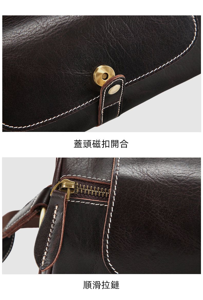 新款圓筒包 復古真皮男士斜挎包 戶外休閒大容量男包胞包肩背包 耐磨實用斜背包推薦 真皮包包