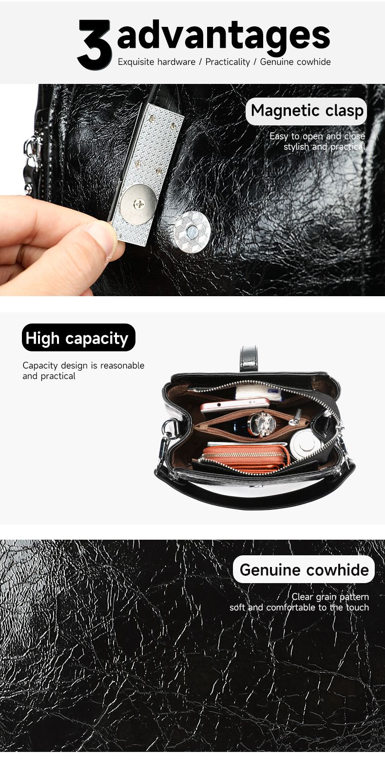 熱銷時尚真皮女士斜背包 真皮單肩包 百搭水桶包 頭層牛皮高檔手提包女生手袋推薦 真皮包包