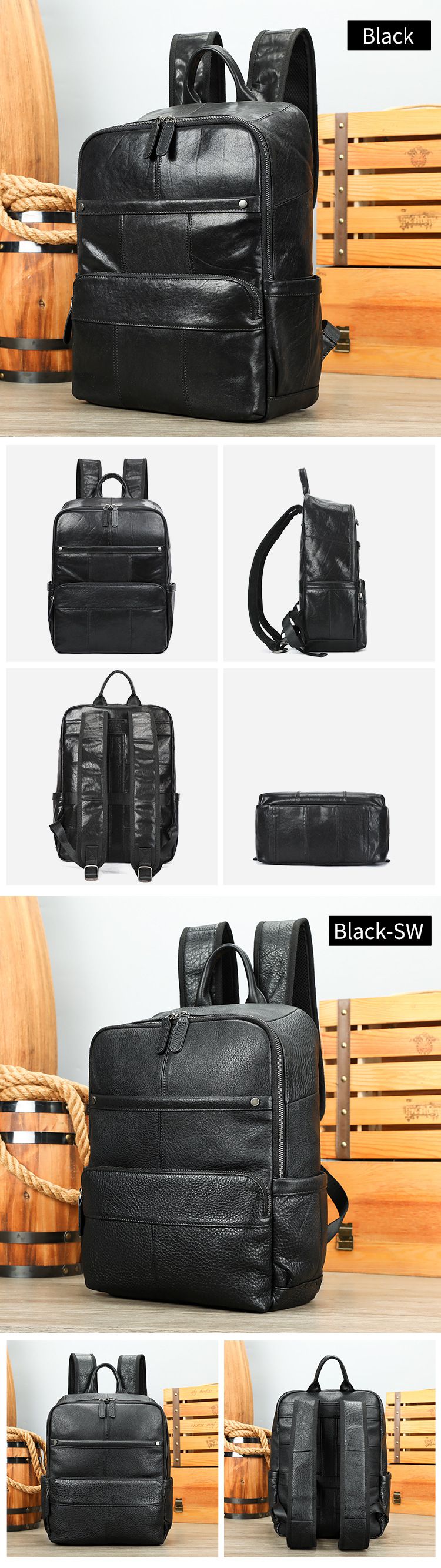 真皮男士後背包 高級感大容量擦色植鞣皮旅行包 男士頭層牛皮雙肩包 16吋筆電背包潮包推薦 真皮包包