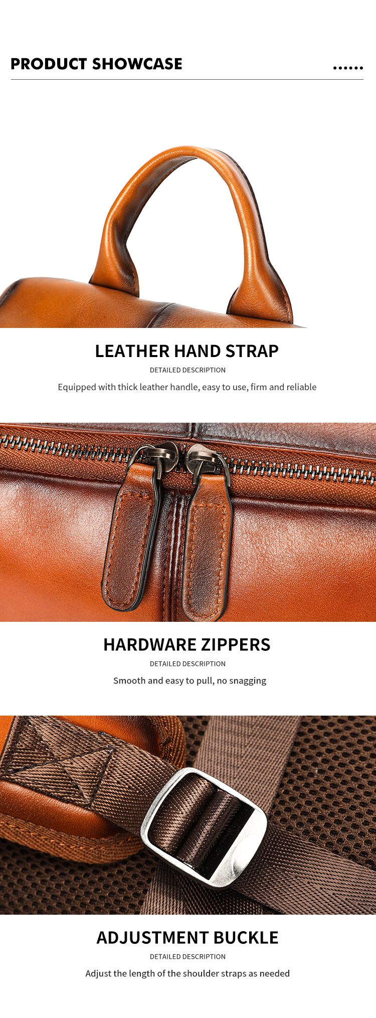 真皮男士後背包 高級感大容量擦色植鞣皮旅行包 男士頭層牛皮雙肩包 16吋筆電背包潮包推薦 真皮包包