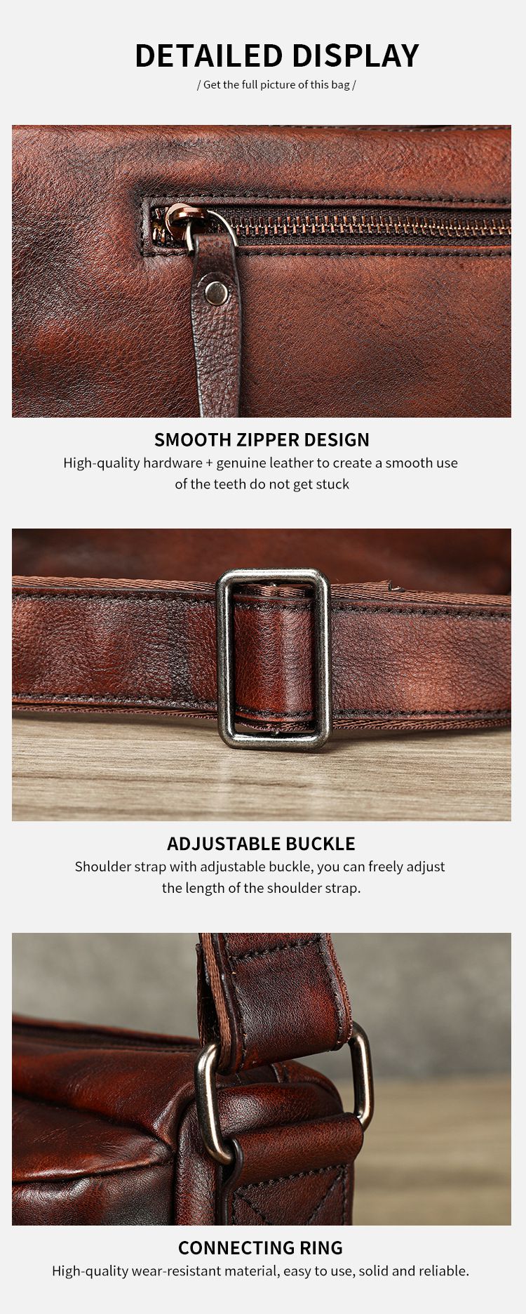 新款復古擦色斜背包 頭層牛皮男士斜挎單肩包 真皮斜挎包植鞣皮側背包男包推薦 真皮包包