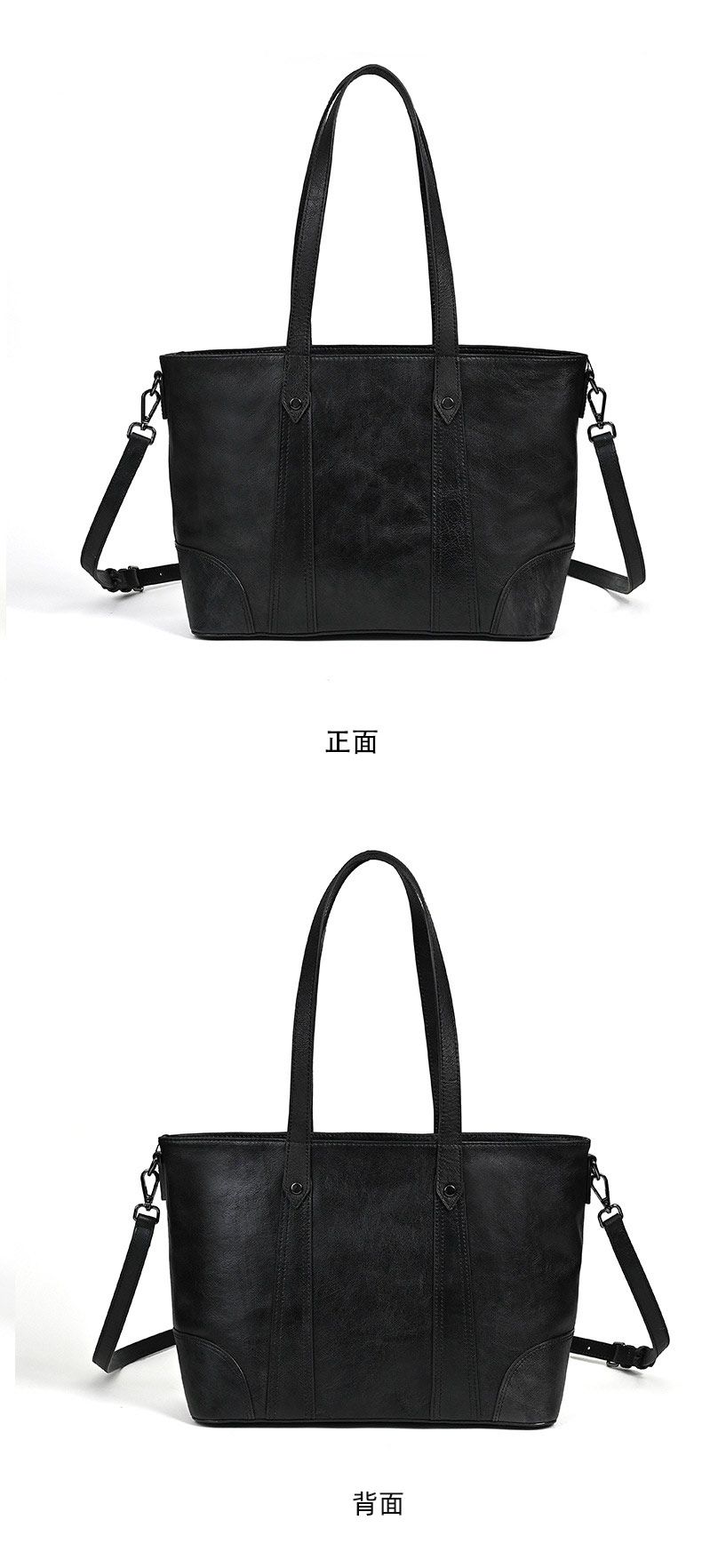 復古擦色手提包 女式新款高級感托特包 頭層牛皮斜背包購物手袋子母包 大容量單肩腋下包推薦 真皮包包