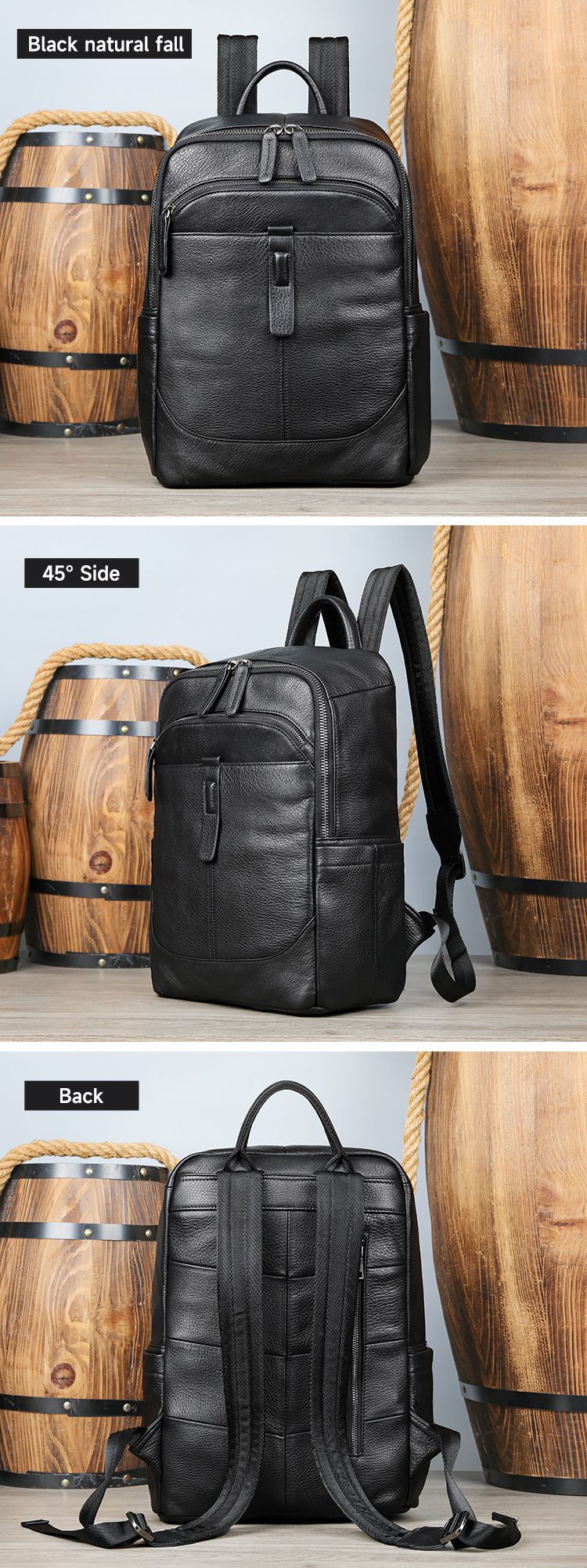油皮後背包 頭層牛皮電腦背包 男士真皮雙肩背包 新款大容量學生書包旅行背包推薦