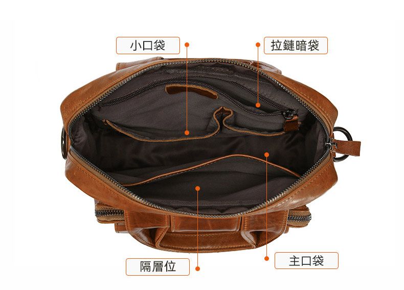 新款真皮斜挎包 多功能休閒手提包 通勤豎款手袋 復古斜背包大容量男士包包推薦 真皮包包