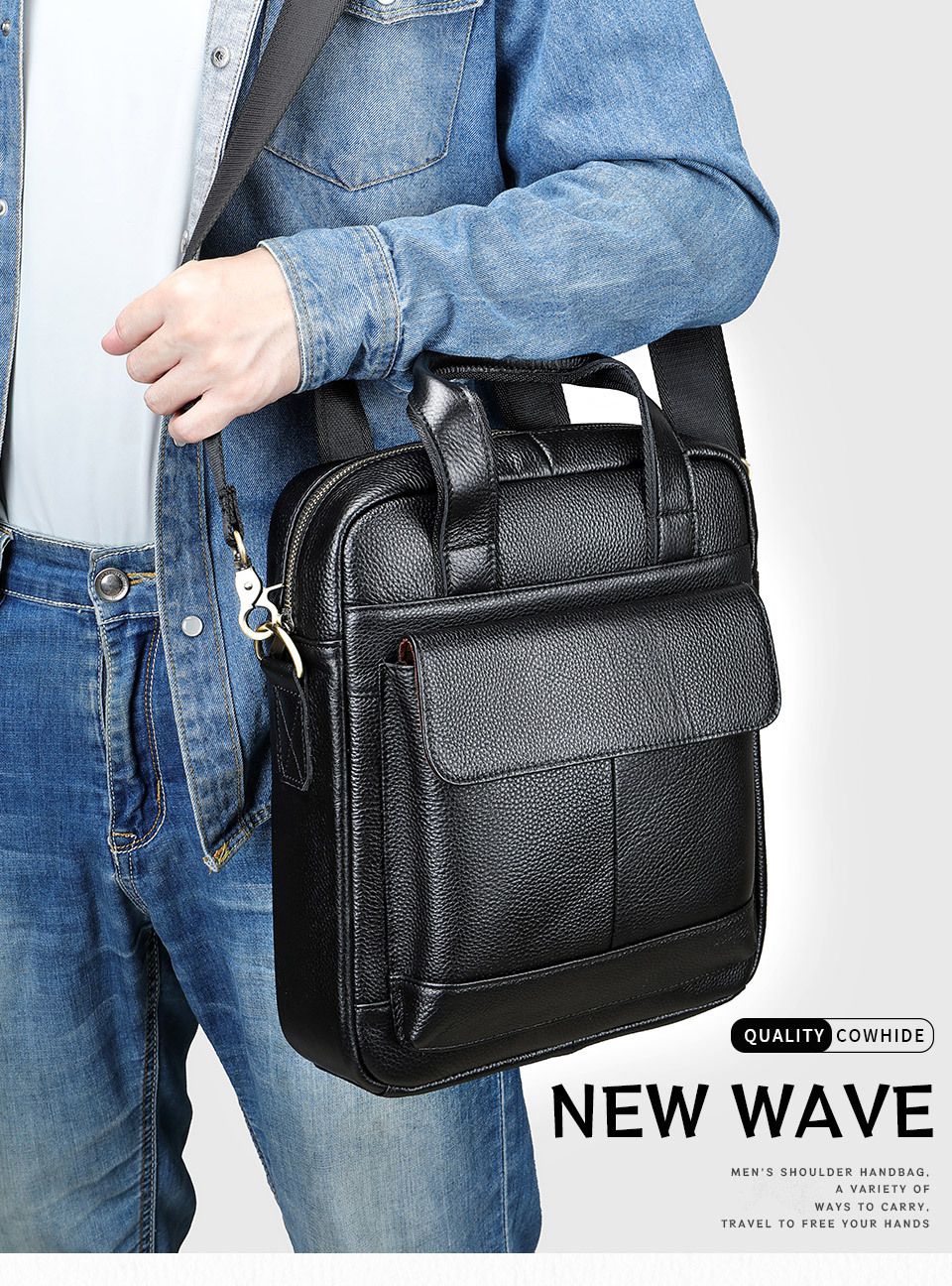 真皮男包 商務公事包 新款頭層牛皮手提包公文包斜背包 高級感休閒斜挎包單肩包推薦 真皮包包