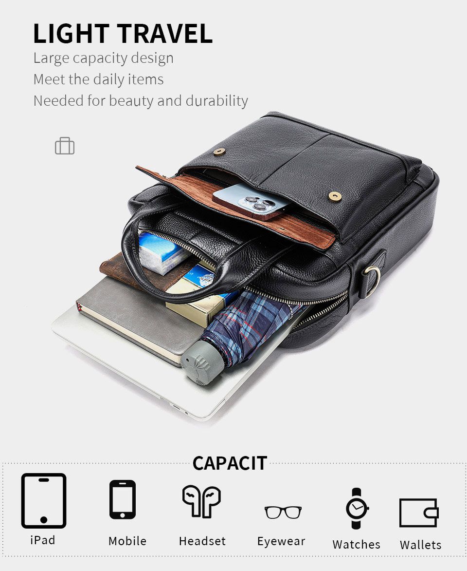 真皮男包 商務公事包 新款頭層牛皮手提包公文包斜背包 高級感休閒斜挎包單肩包推薦 真皮包包