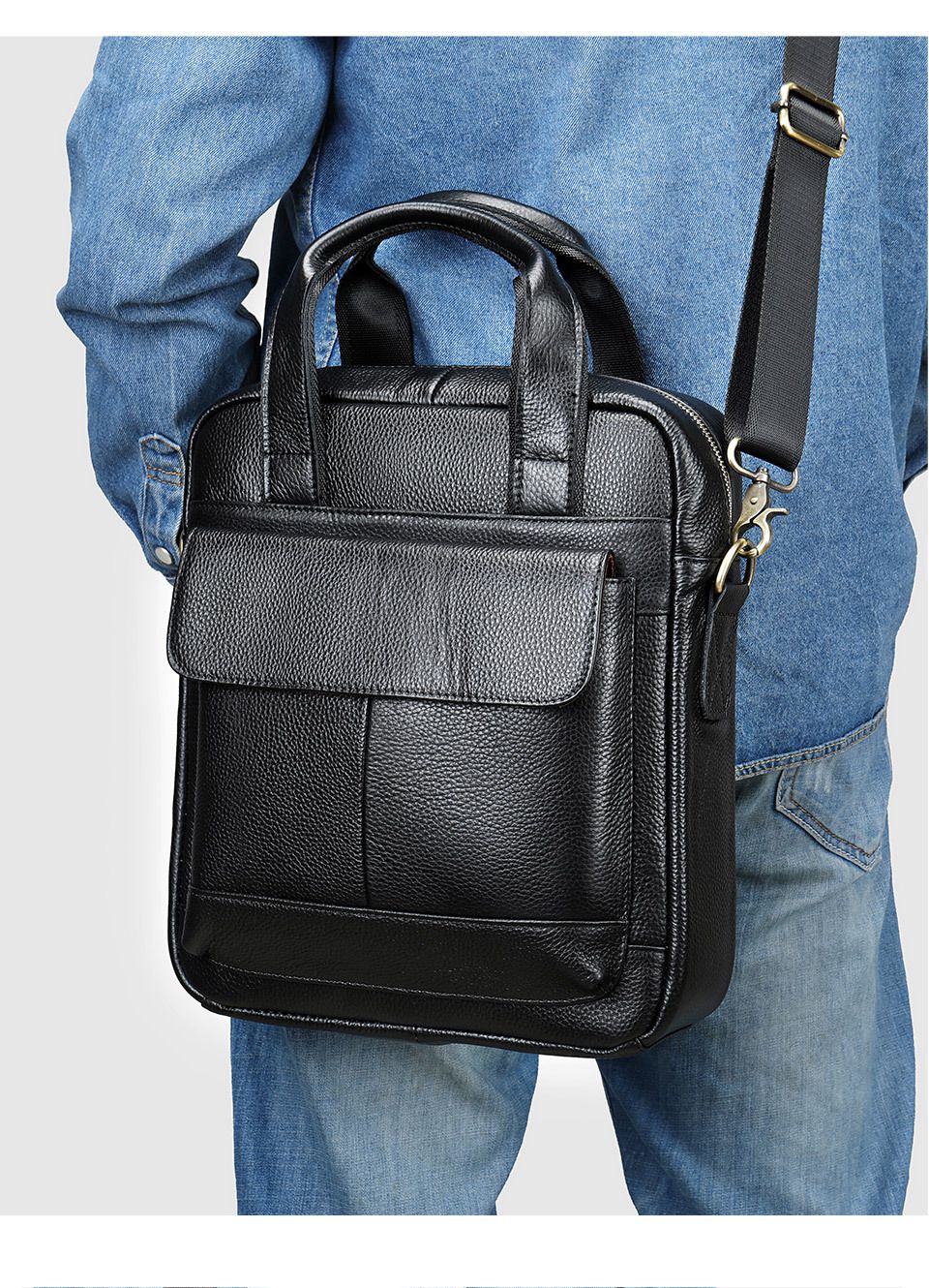 真皮男包 商務公事包 新款頭層牛皮手提包公文包斜背包 高級感休閒斜挎包單肩包推薦 真皮包包