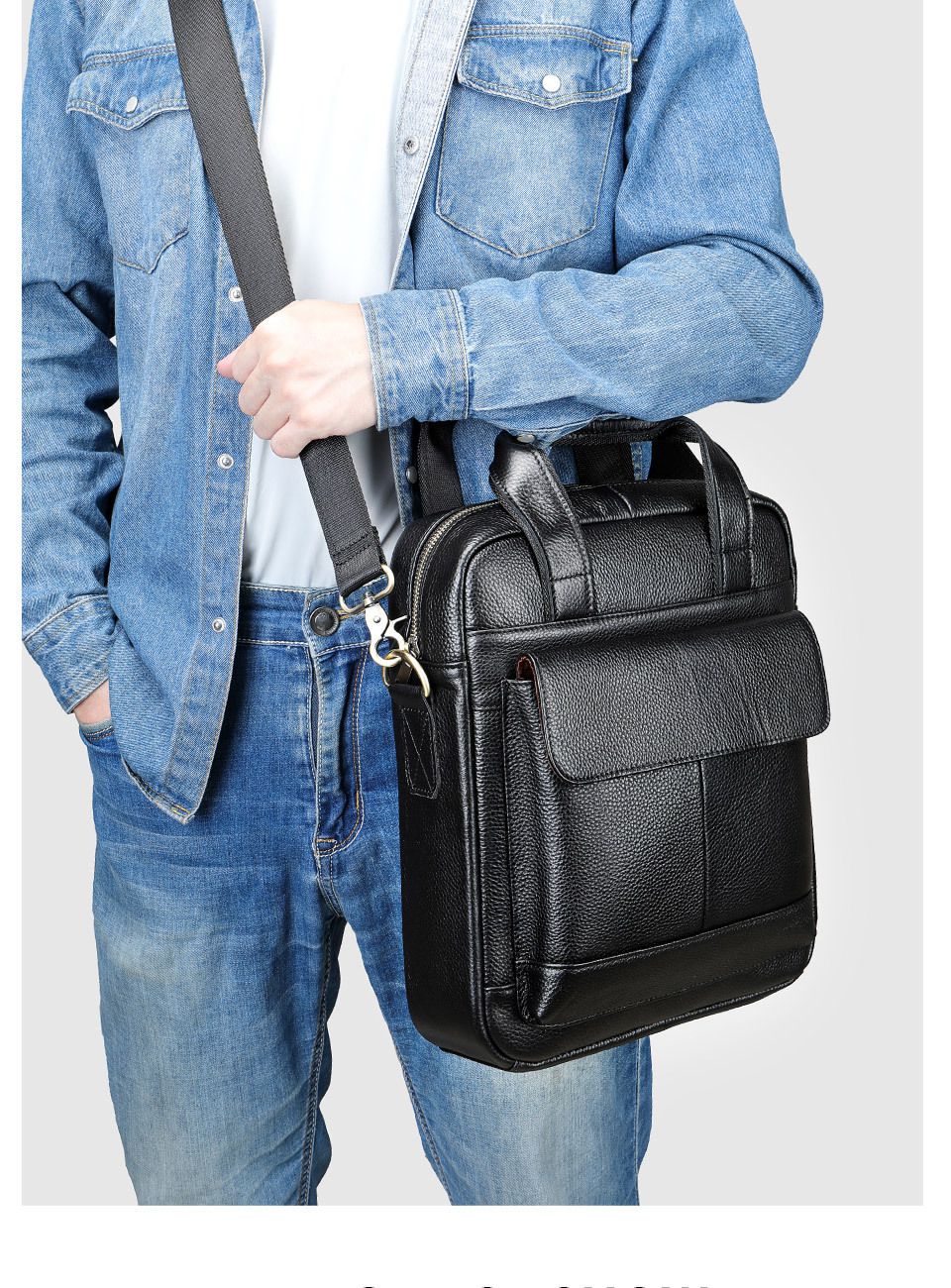 真皮男包 商務公事包 新款頭層牛皮手提包公文包斜背包 高級感休閒斜挎包單肩包推薦 真皮包包