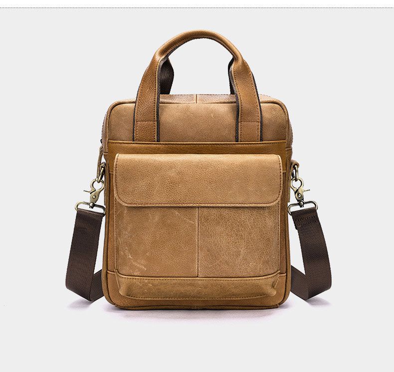 真皮男包 商務公事包 新款頭層牛皮手提包公文包斜背包 高級感休閒斜挎包單肩包推薦 真皮包包