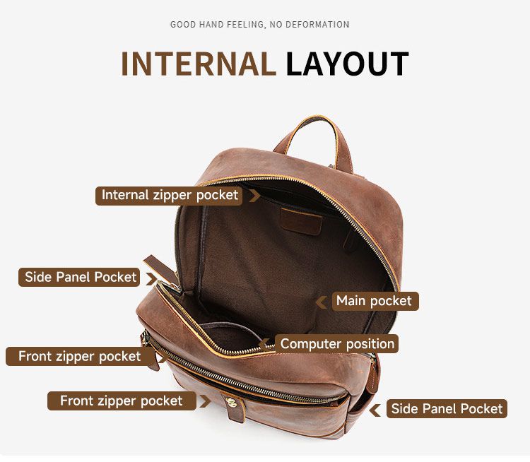 頭層牛皮商務雙肩包 瘋馬皮後背包 大學生書包 15吋電腦背包潮包 高級感時尚簡約真皮旅行包推薦  真皮包包