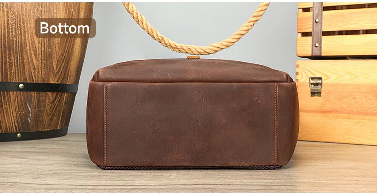 頭層牛皮商務雙肩包 瘋馬皮後背包 大學生書包 15吋電腦背包潮包 高級感時尚簡約真皮旅行包推薦  真皮包包