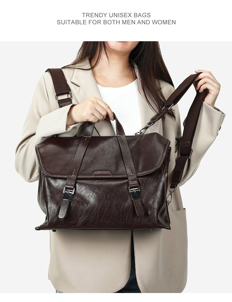 多功能男女款後背包 真皮時尚雙肩包 大容量橫款包蓋式學生書包 潮包手提包真皮包包推薦 真皮包包