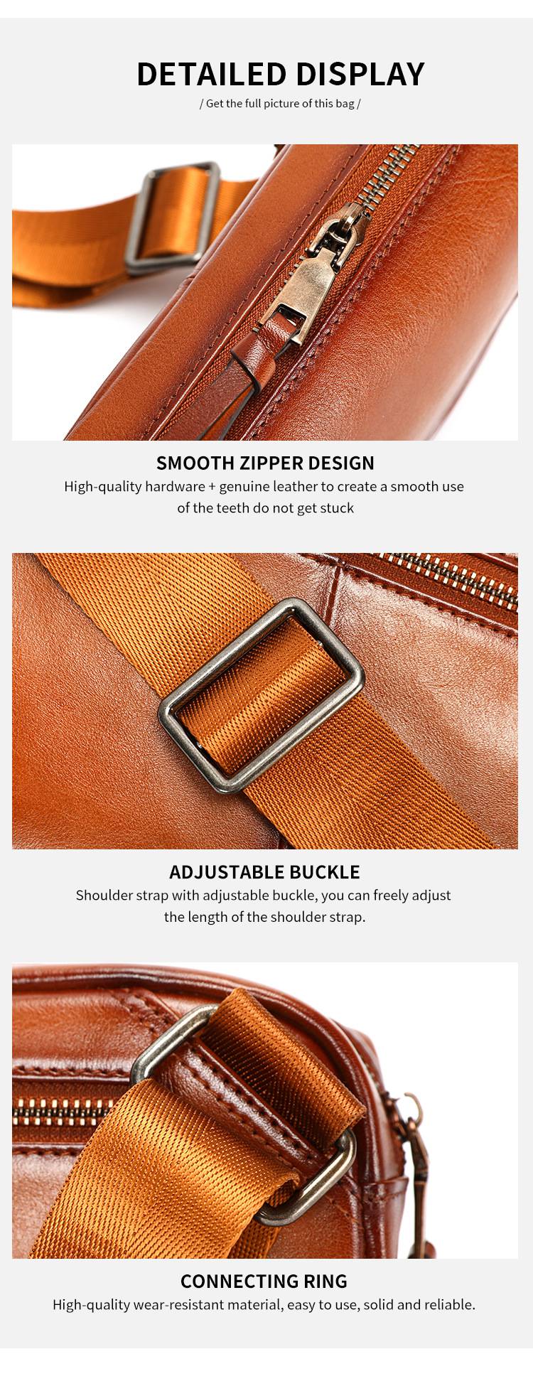 復古擦色胸包 真皮腰包 男士胸前包 休閒簡約頭層牛皮馬鞍包 大容量斜挎包潮包推薦 真皮包包