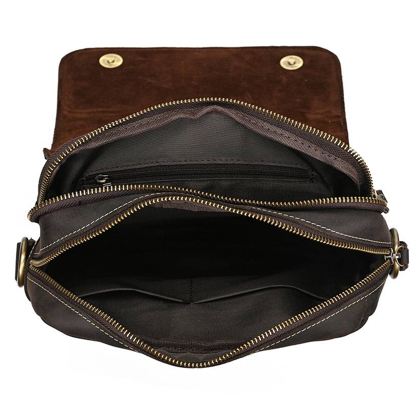 瘋馬皮斜背包 頭層牛皮手提包 商務公事包手袋側背包斜跨包 休閑背包新款真皮包包推薦 真皮包包