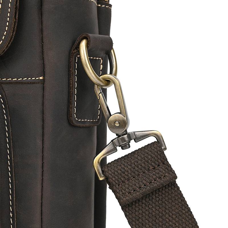 瘋馬皮斜背包 頭層牛皮手提包 商務公事包手袋側背包斜跨包 休閑背包新款真皮包包推薦 真皮包包