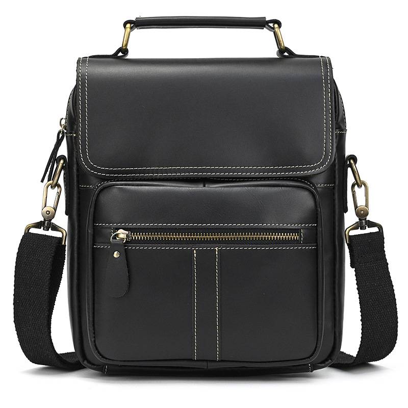 瘋馬皮斜背包 頭層牛皮手提包 商務公事包手袋側背包斜跨包 休閑背包新款真皮包包推薦 真皮包包