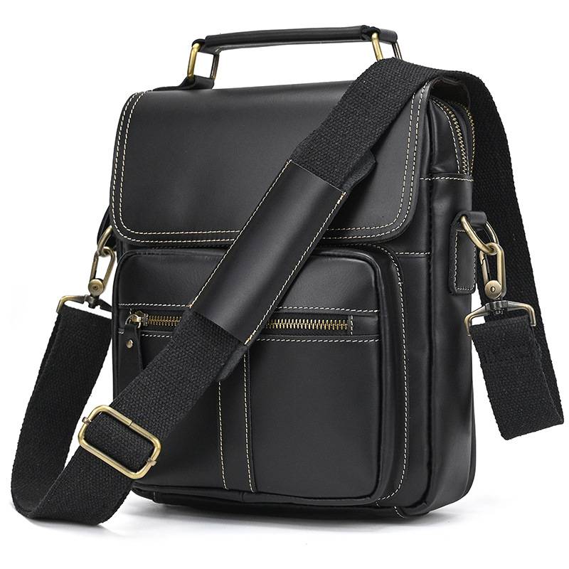 瘋馬皮斜背包 頭層牛皮手提包 商務公事包手袋側背包斜跨包 休閑背包新款真皮包包推薦 真皮包包