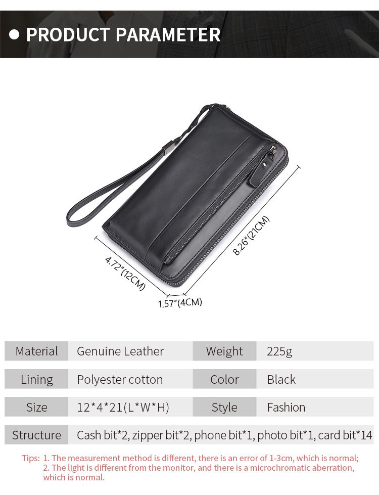 男士錢包長款真皮手包 頭層牛皮錢夾 復古手拿包皮夾 新款柔軟男款手機包錢夾推薦 真皮包包