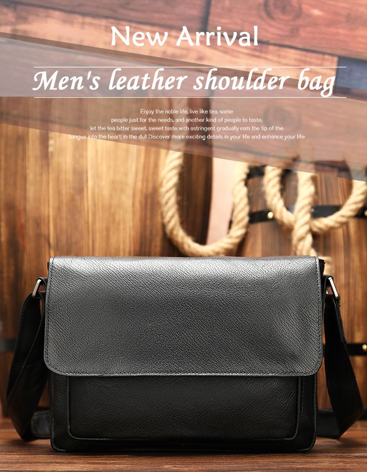 真皮男包 頭層牛皮韓版潮流男士郵差包 新款男士單肩斜挎包 新款簡約翻蓋斜背包推薦 真皮包包