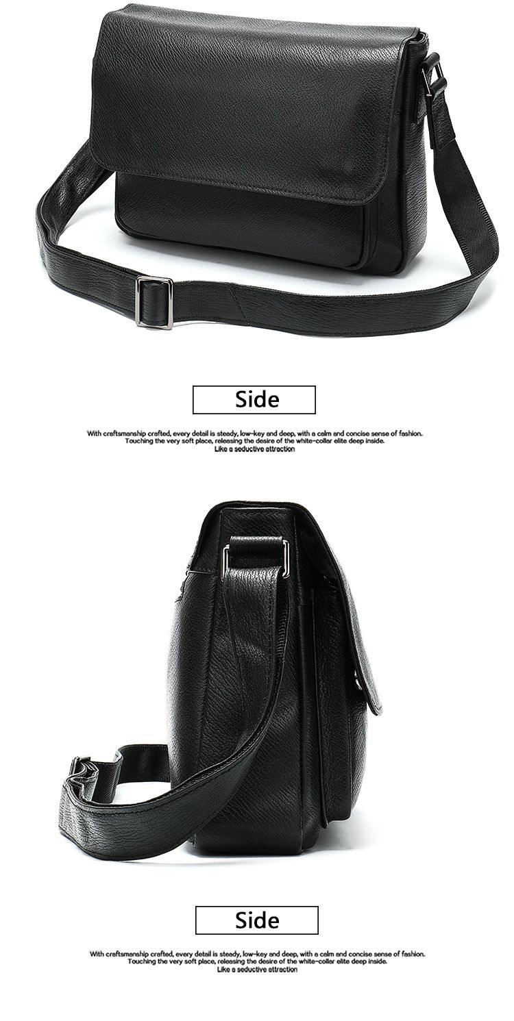 真皮男包 頭層牛皮韓版潮流男士郵差包 新款男士單肩斜挎包 新款簡約翻蓋斜背包推薦 真皮包包