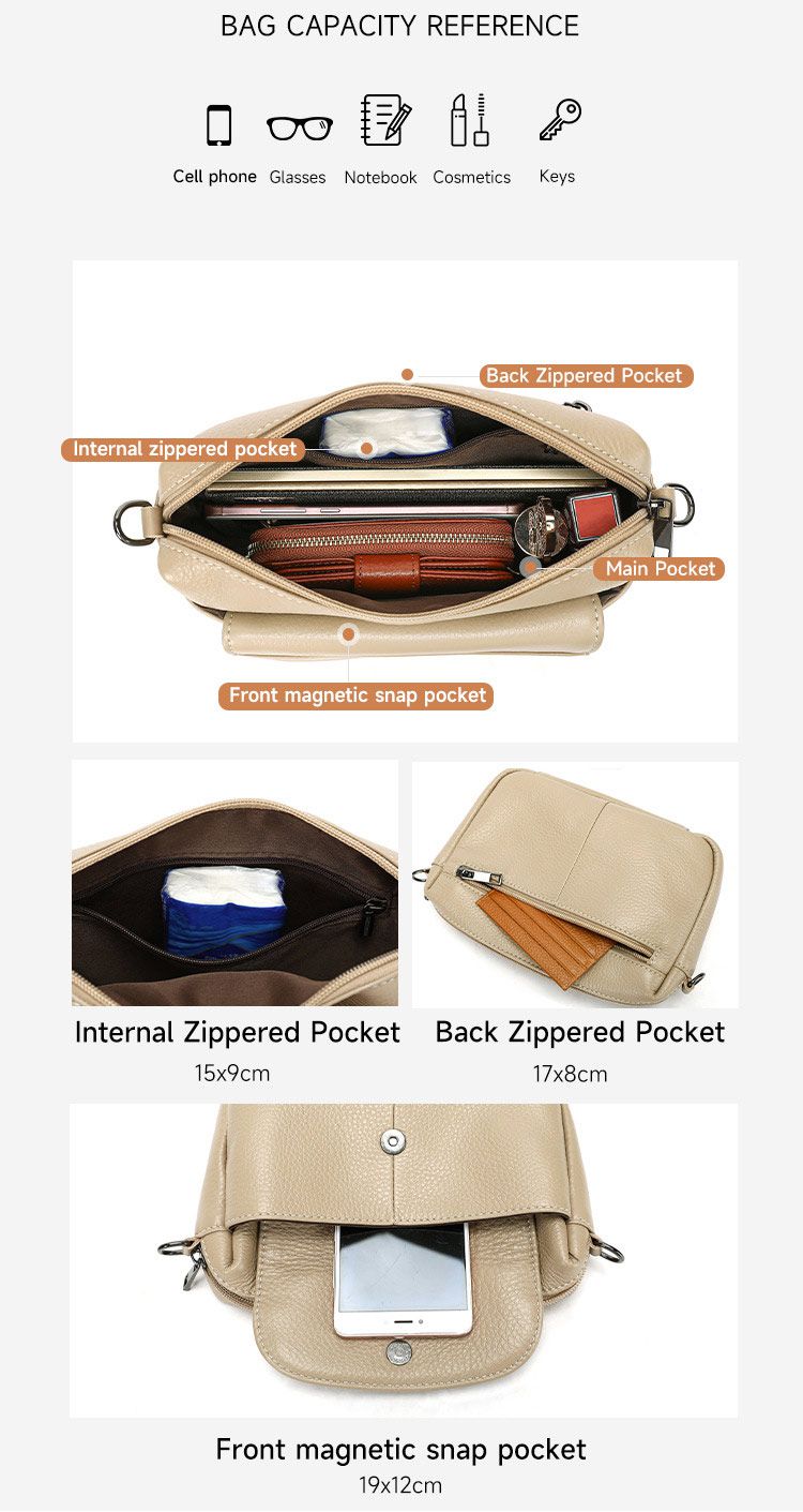 真皮女士斜挎包 高級感頭層牛皮單肩包 女式單肩斜背包 新款女生小背包推薦 真皮包包