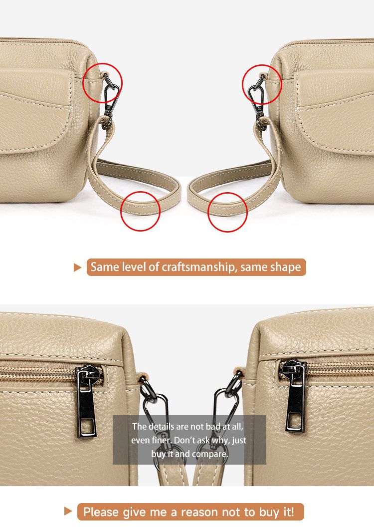 真皮女士斜挎包 高級感頭層牛皮單肩包 女式單肩斜背包 新款女生小背包推薦 真皮包包