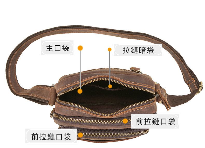 新款復古瘋馬皮斜挎包 歐美經典頭層牛皮小方包 男士單肩包斜背包 休閒通勤真皮包包推薦 真皮包包