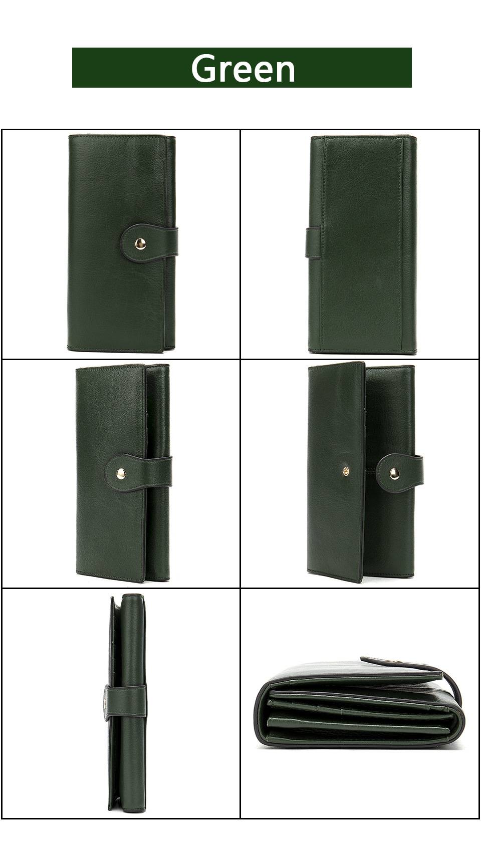 新款氣質女士長款真皮錢包 女生多卡位rfid防磁卡包 時尚潮流頭層牛皮錢夾皮夾推薦 真皮包包